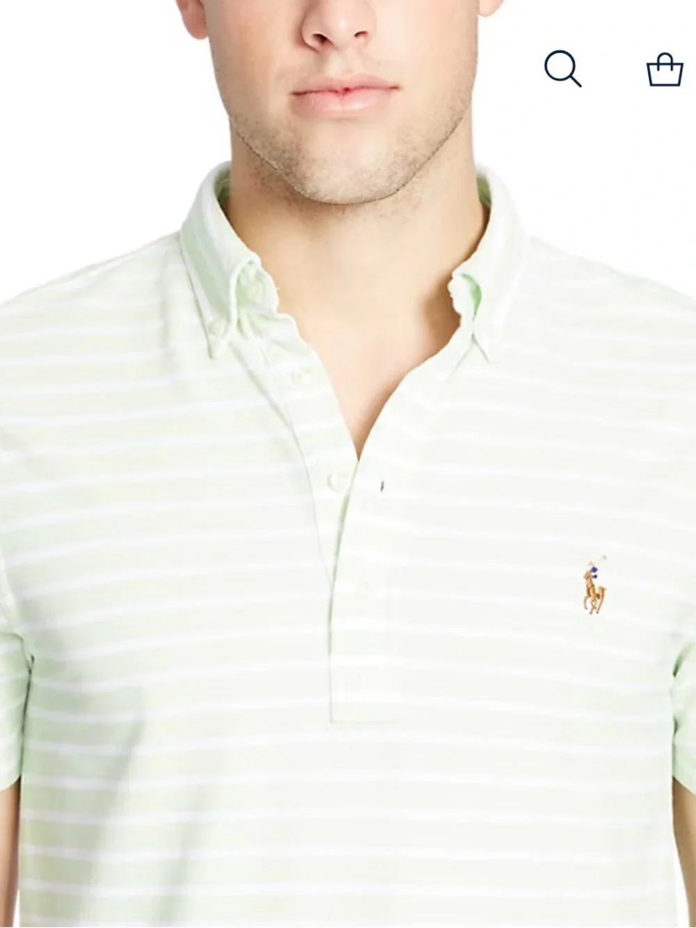 Polo Ralph Lauren Hampton Knit Oxford Striped Polo Key Lime Green Shirt Size XL